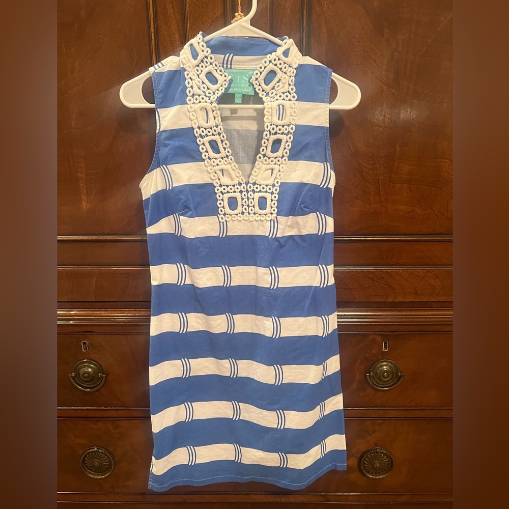 SAIL TO SABLE Colony Chic Dress in Marina Blue XS